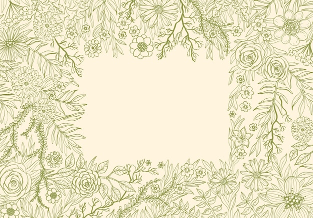 Hand drawing background with Floral Doodle pattern