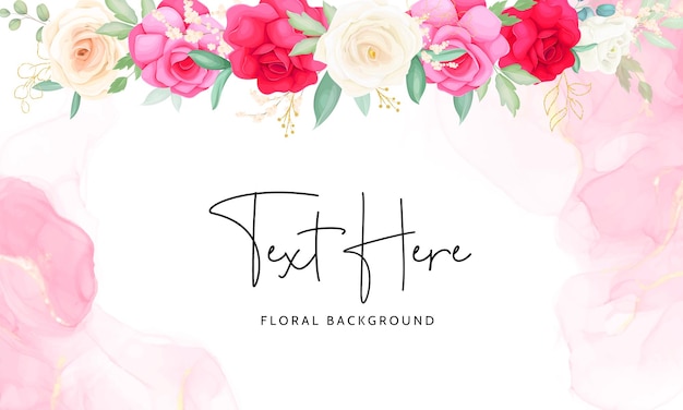 hand drawing beautiful rose flower background template