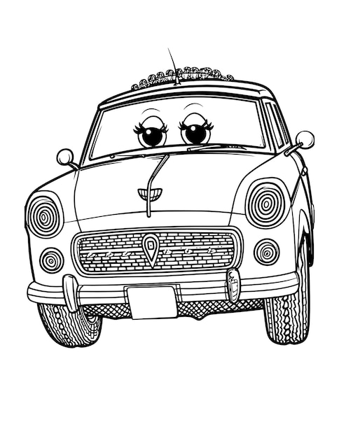 Hand Drawing Car Vehicle Coloring Page