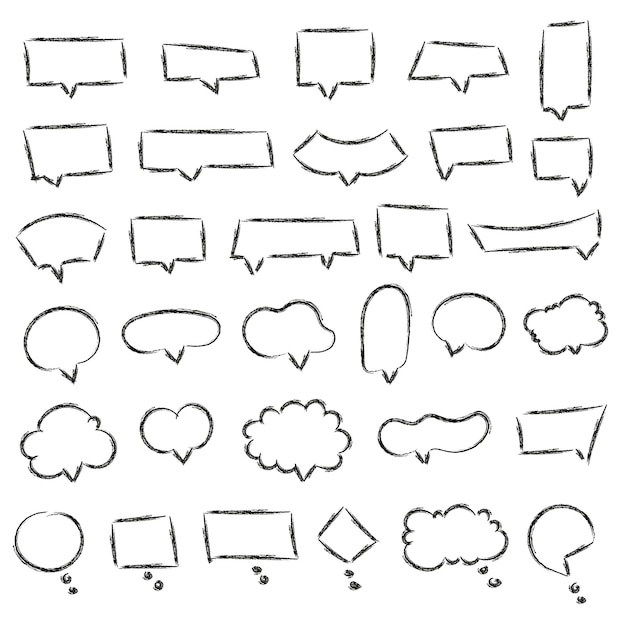 hand drawing doodle clouds and shapes isolated sketch