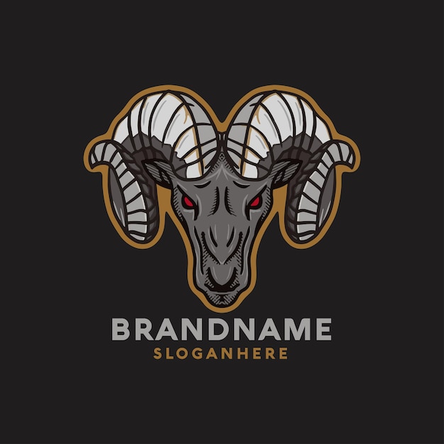 Vector hand drawing esport style illustration ram design