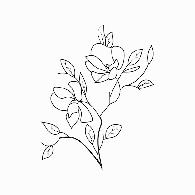 Hand drawing flowers for greeting cards, Coloring book, invitations, Henna drawing, and tattoo.