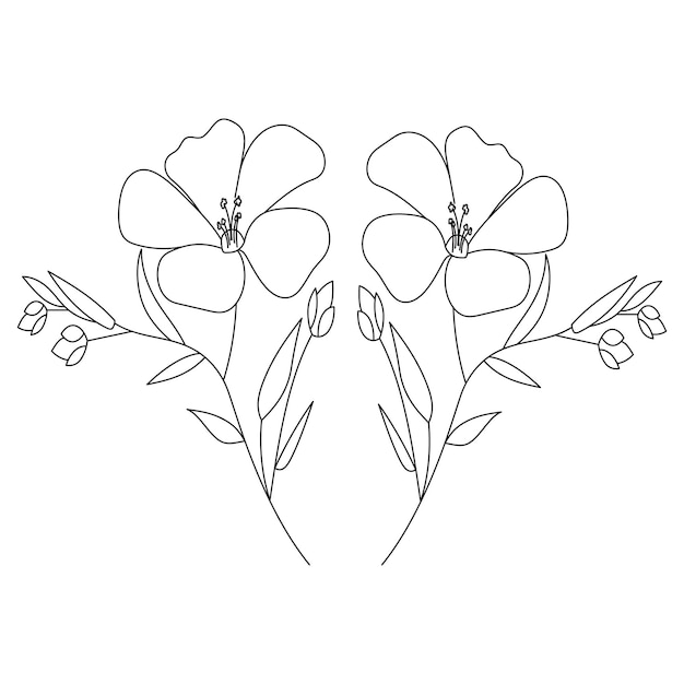 Hand drawing flowers for greeting cards, Coloring book, invitations, Henna drawing, and tattoo.