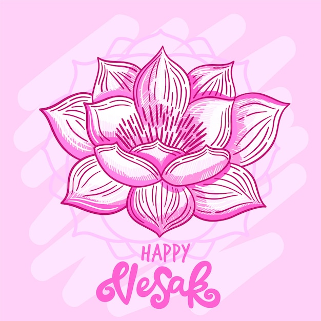 Hand drawing happy vesak day