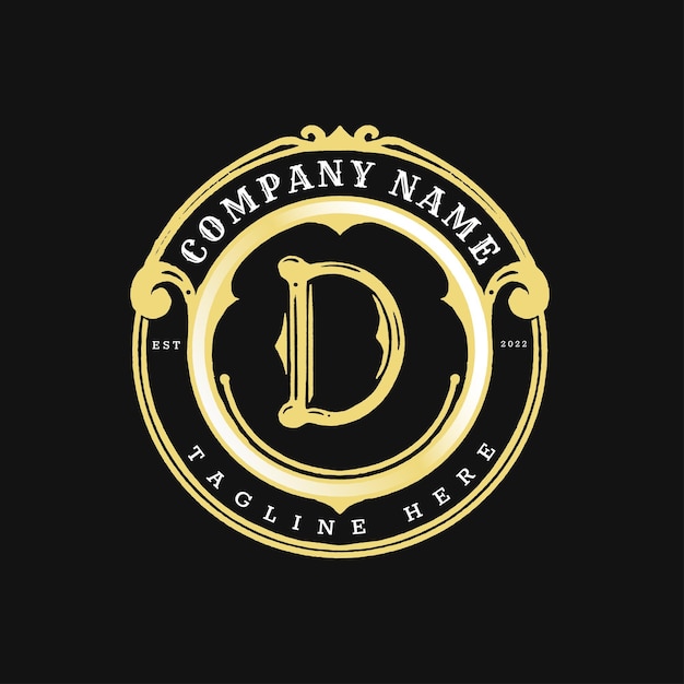 Hand drawing letter d logo for company