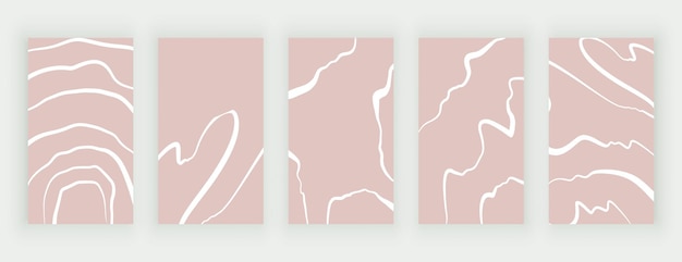 Hand drawing pink backgrounds for social media stories with white lines