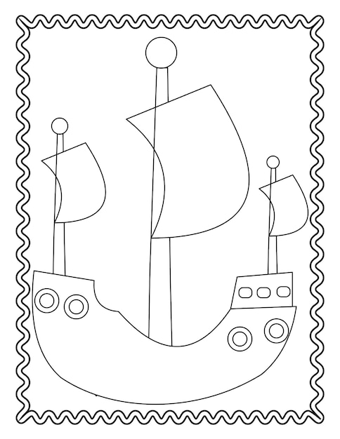 Hand drawing ship vector