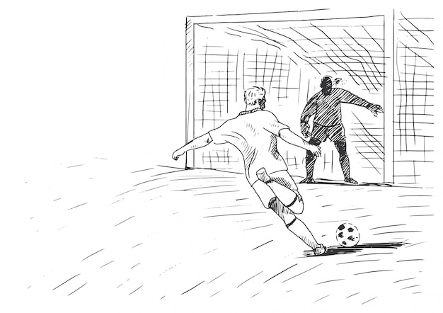 hand drawing soccer illustration