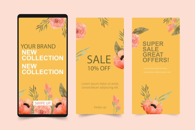 hand drawing stories collection sale template