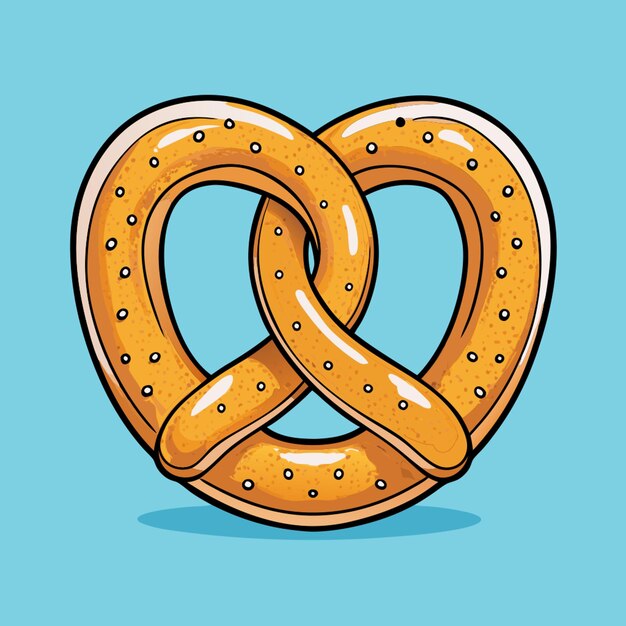 Vector hand drawing style delicious pretzels vector icon illustration on isolated background flat