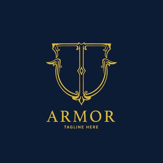 hand drawing vintage logo armour for your brand