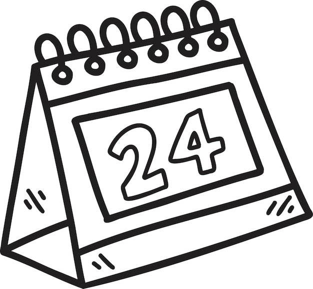 Hand Drawn 24 day calendar illustration