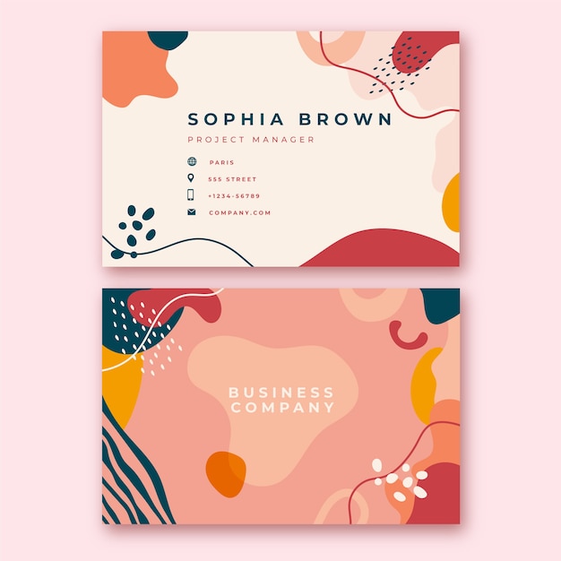 Hand drawn abstract business card template