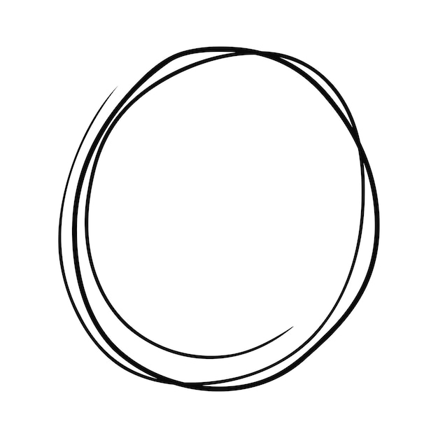 Hand drawn abstract circular frame isolated on a white background