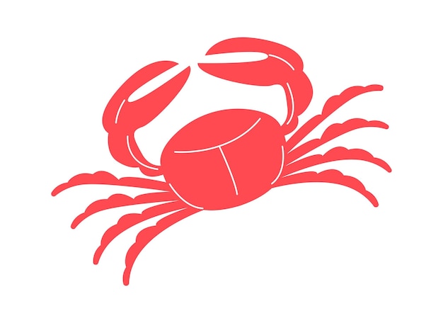 Hand drawn abstract crab design element Seafood illustration