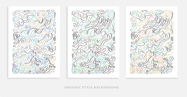 Hand Drawn Abstract Doodle Pattern Line Art Style