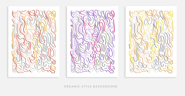 Hand Drawn Abstract Doodle Pattern Line Art Style