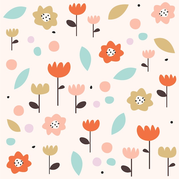 Hand drawn abstract floral background