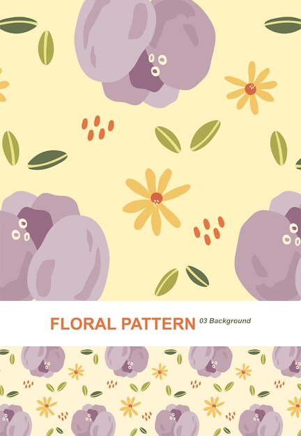 Hand Drawn Abstract Flower Pattern Design