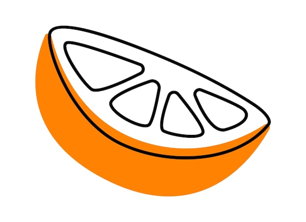 Hand drawn abstract lemon slice flat icon