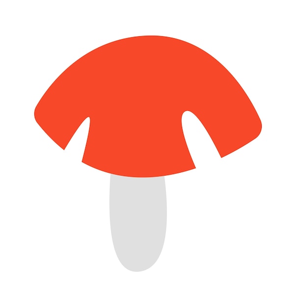 Hand drawn abstract mushroom cap flat icon