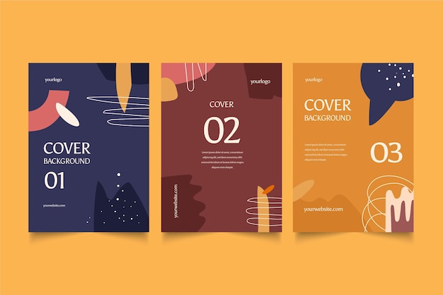 Hand drawn abstract shapes covers design