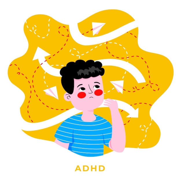 Hand drawn adhd illustration