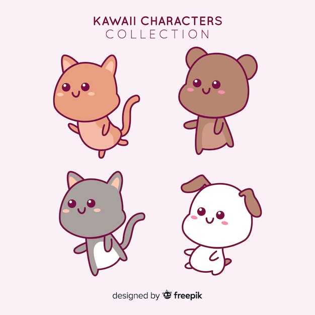 Hand drawn adorable animals collection