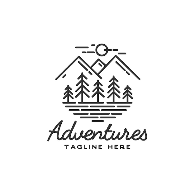 Hand drawn adventure logo