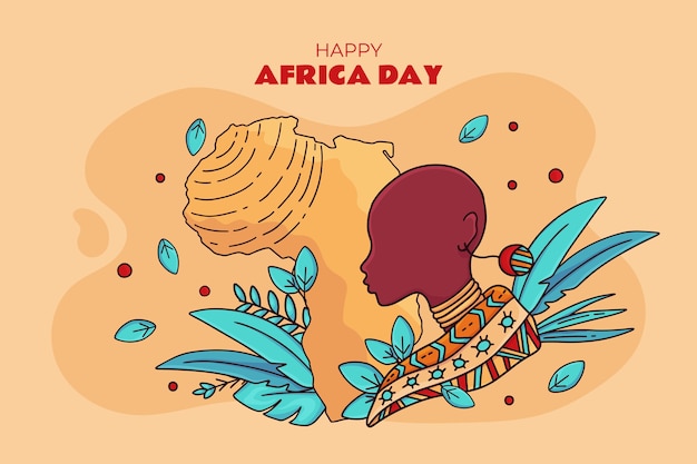 Hand drawn africa day background