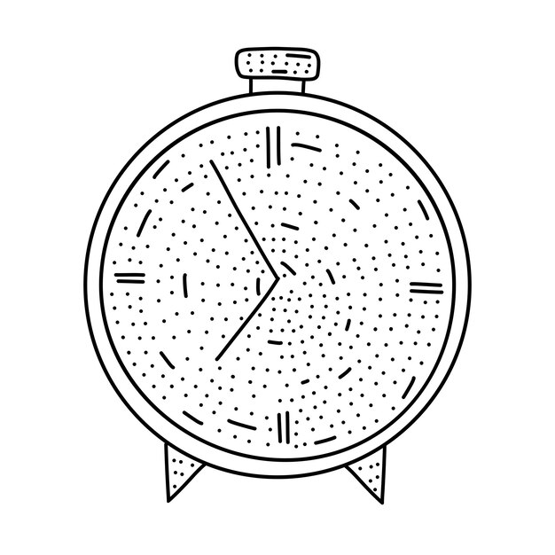 Vector hand drawn alarm in doodle style. isolated on white vector illustration.