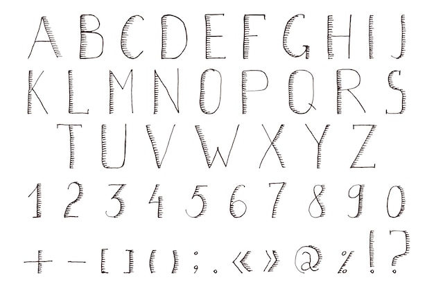 Hand drawn alphabet Vector abc font alphabet