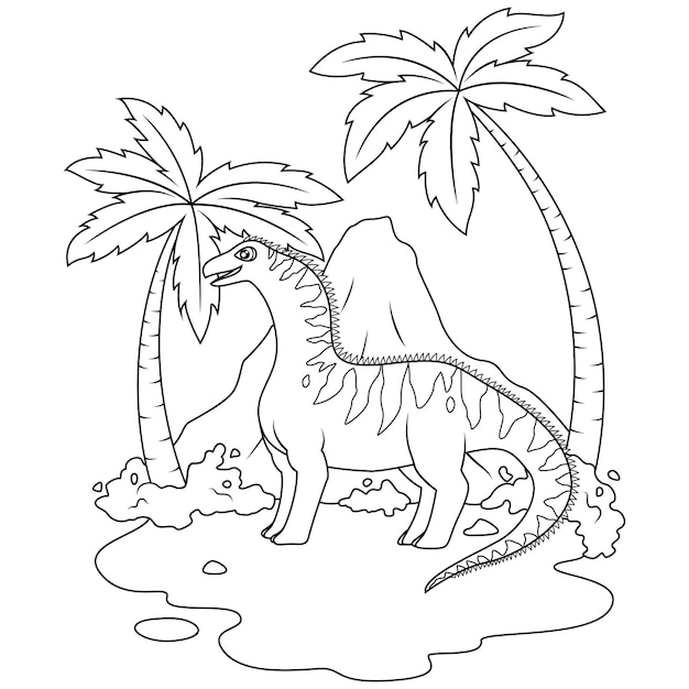 hand drawn of Amargasaurus line art