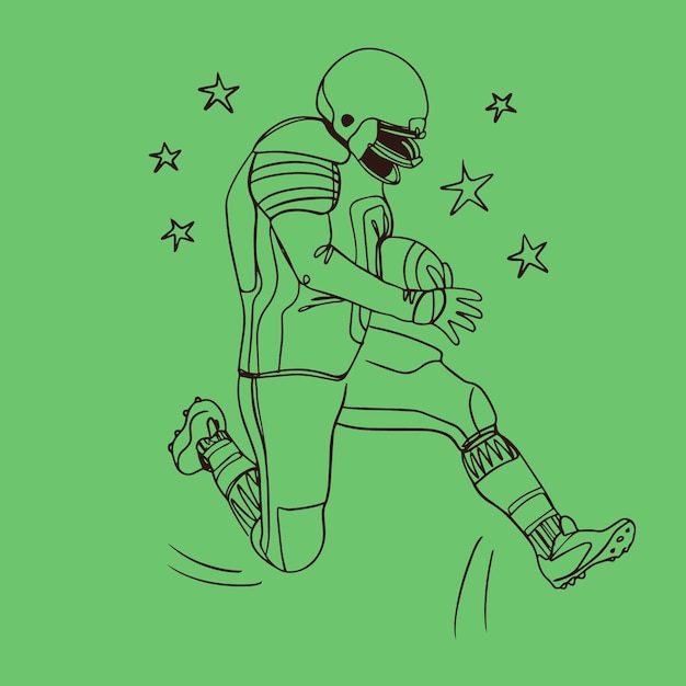 Hand drawn american football outline illustration