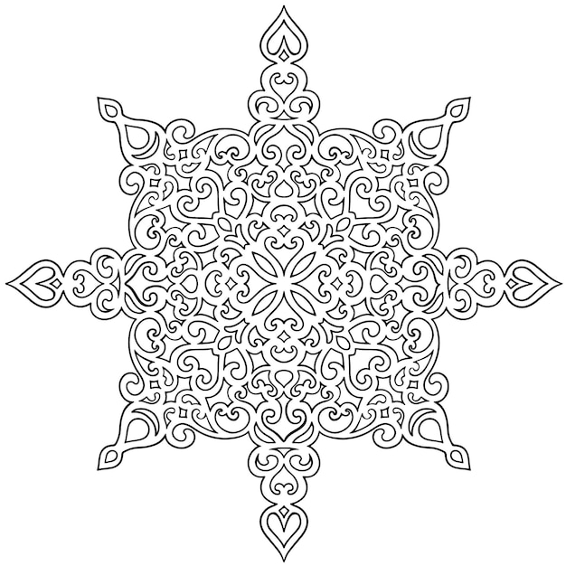 Hand drawn antistress snowflake.