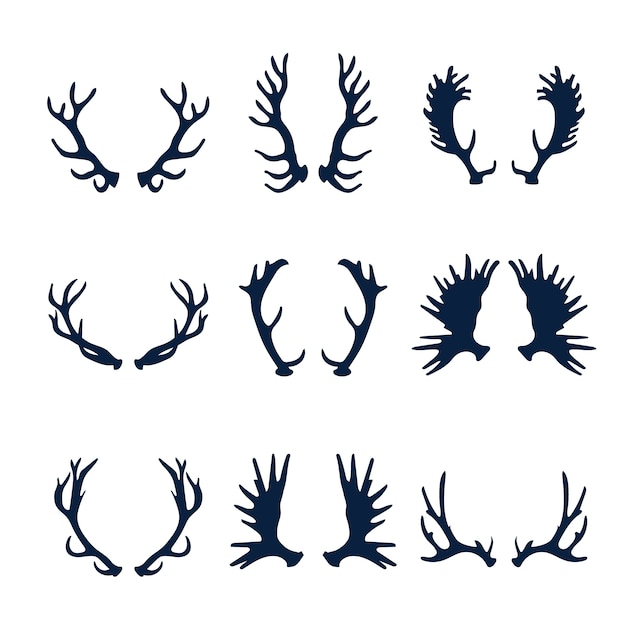 Hand drawn antler silhouette