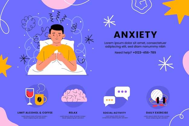 Vector hand drawn anxiety infographic