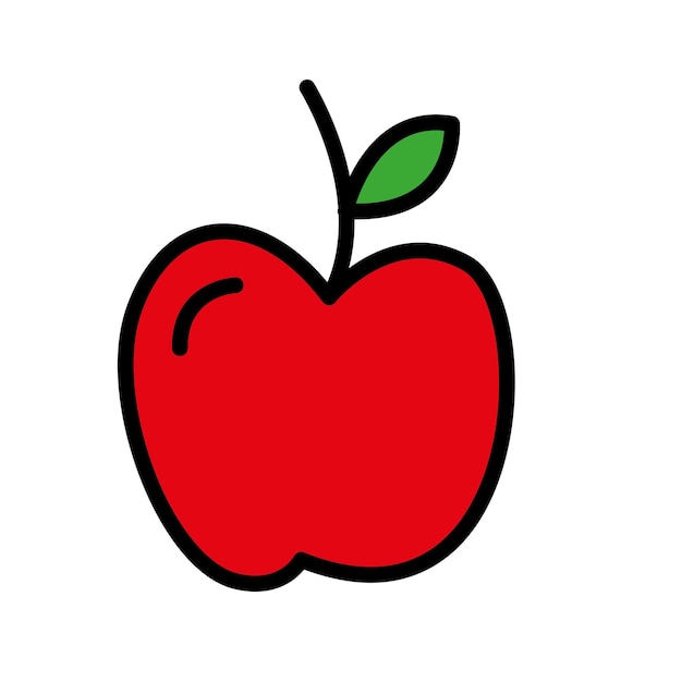 Hand drawn apple isolated over white background vector illustration