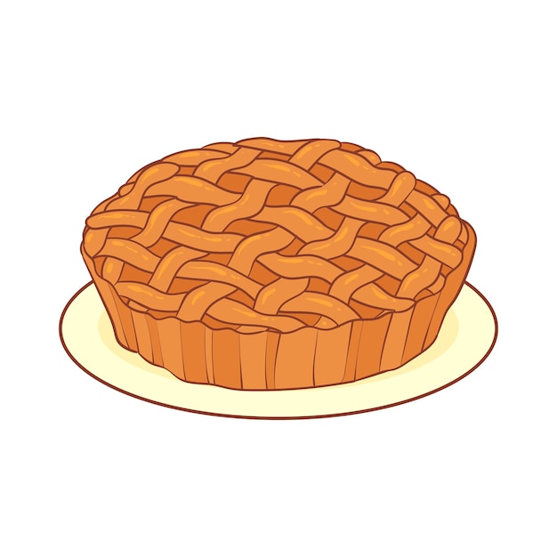 hand drawn apple pie