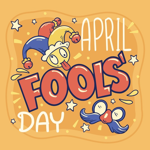 Vector hand drawn april fools' day illustration