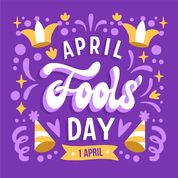 Hand drawn april fools day lettering