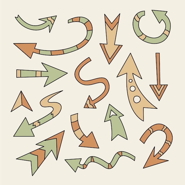 Vector hand drawn arrow collection element