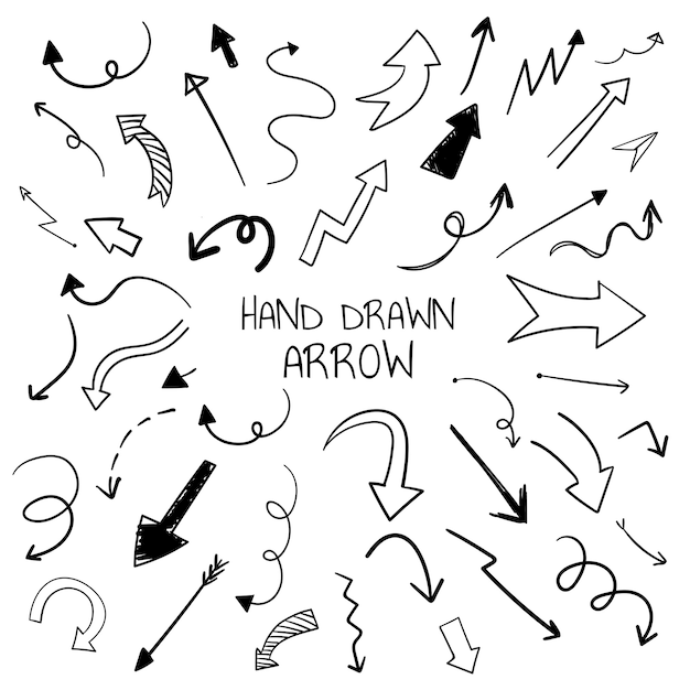 Vector hand drawn arrow illustration collection