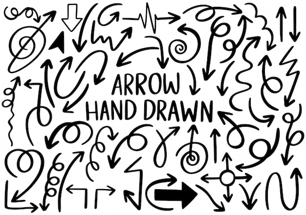 hand drawn arrows set