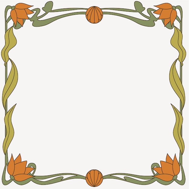 Vector hand drawn art nouveau frame