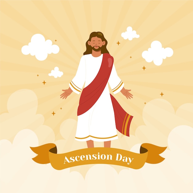 Hand drawn ascension day illustration