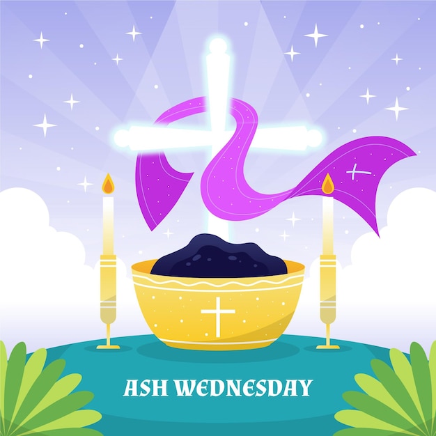 Hand-drawn ash wednesday illustration