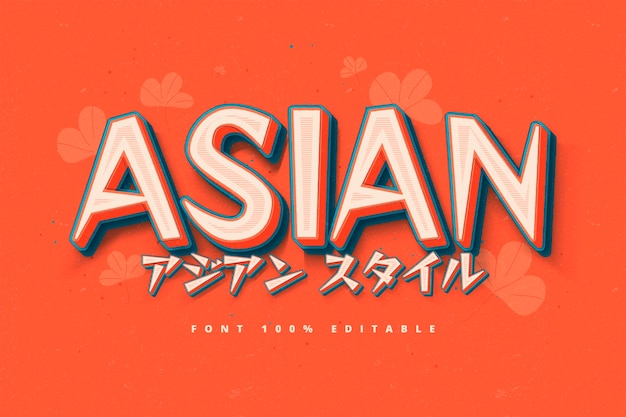 Hand drawn asian  text effect