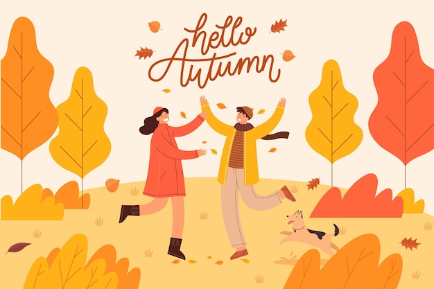 Hand drawn autumn background