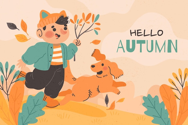 Hand drawn autumn background